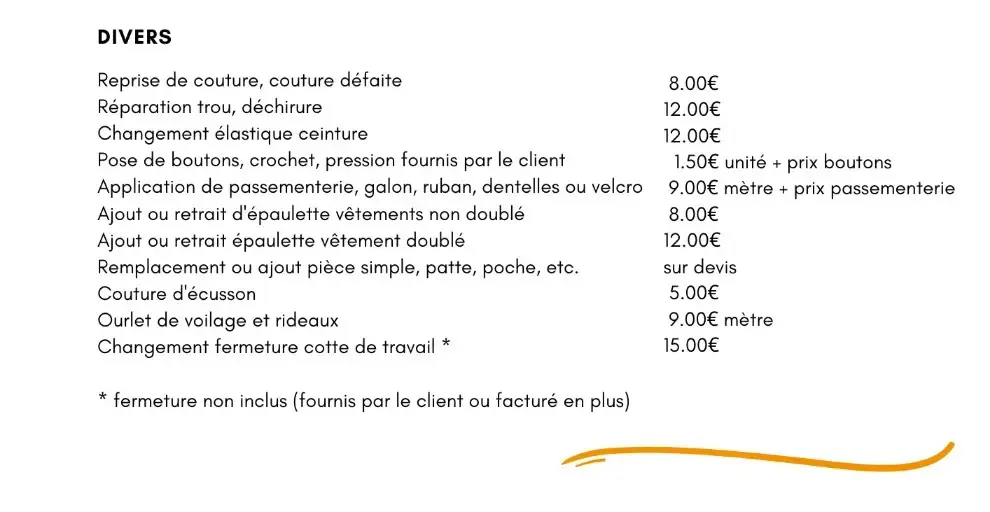 Tarifs retouches 2026