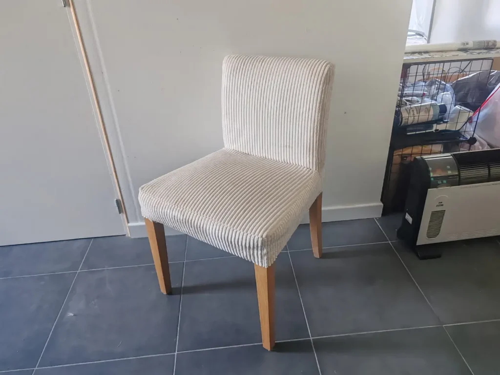 Housse de chaise velours cotelé blanc Housse de chaises en velours côtelé blanc