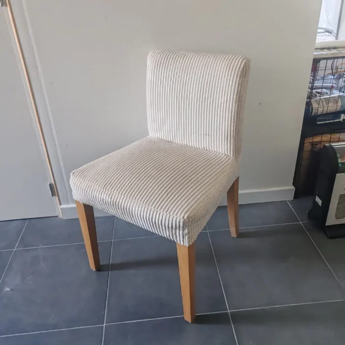 Housse de chaise velours cotelé blanc Housse de chaises en velours côtelé blanc